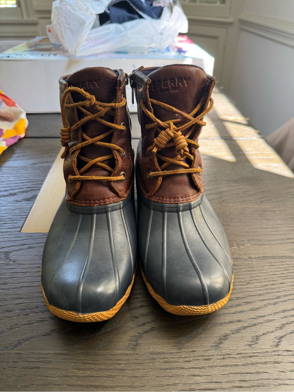 Sperry Brown & Black Waterproof Duck Boots